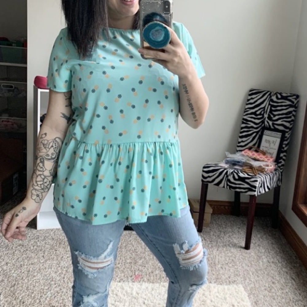 Size medium pineapple blouse